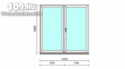 Rehau Műanyag váltószárnyas nyíló/nyíló ablak  1400X1400 mm
