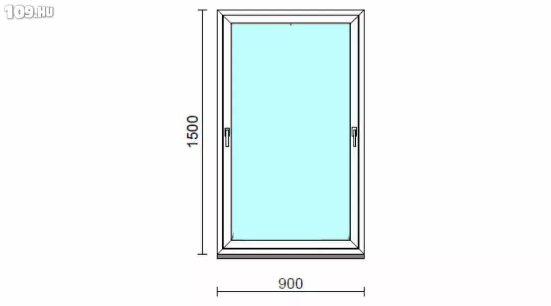 Inoutic Műanyag kétkilincses bukó ablak 900X1500 mm