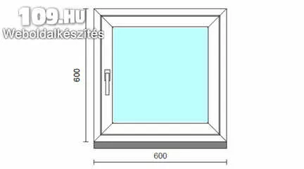 Inoutic Műanyag bukó-nyíló ablak  600X600 mm