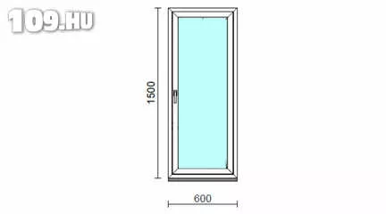 Inoutic Műanyag  bukó-nyíló ablak   600X1500 mm