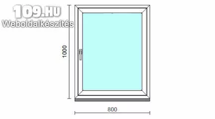 Inoutic Műanyag  bukó-nyíló ablak 800X1000 mm