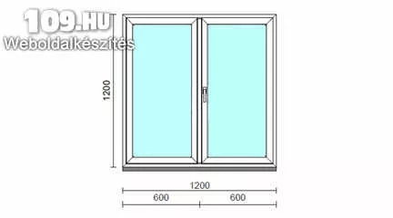 Inoutic Műanyag váltószárnyas nyíló/nyíló ablak ablak 1200X900 mm