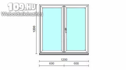 Inoutic Műanyag  váltószárnyas nyíló/nyíló ablak 1200X1200 mm