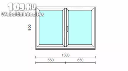 Inoutic Műanyag  váltószárnyas nyíló/nyíló ablak 1300X900 mm