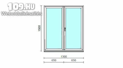 Inoutic Műanyag váltószárnyas nyíló/nyíló ablak 1300X1500 mm